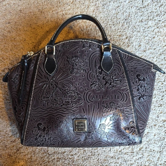 Dooney & Bourke Black And Greyish Embossed Satchel - Picture 1 of 14